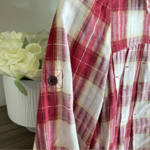Free People Plaid Tunic Shirt, Size 2 - Picture 3 of 14